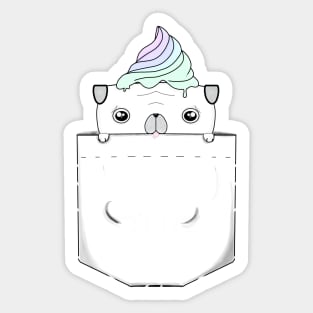 Pocket Pug Ice Cream Sticker